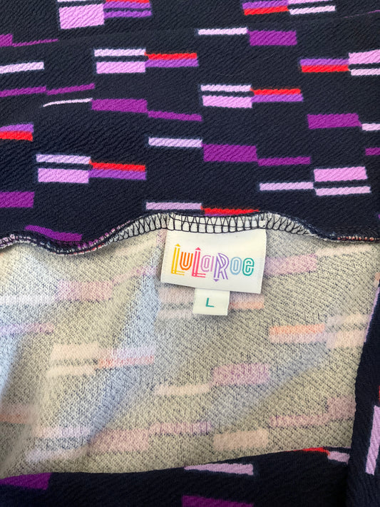 LULAROE PURPLE/PINK SKIRT SZ L