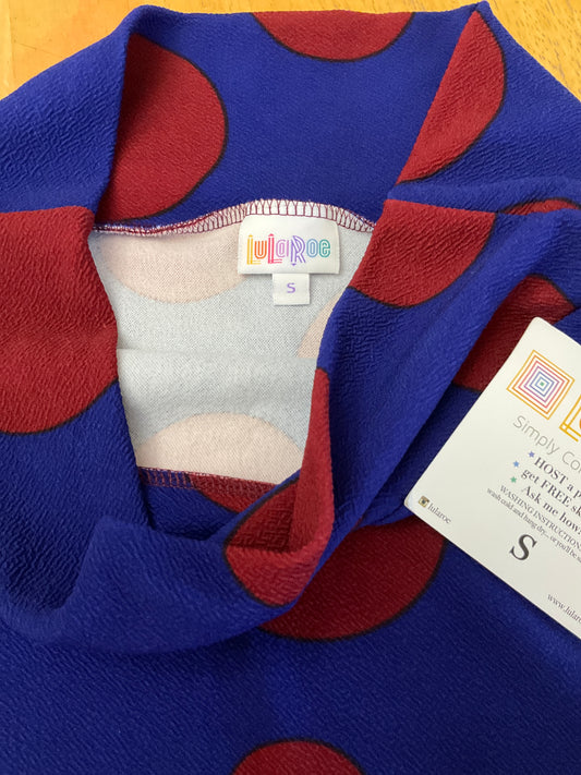 NWT LULAROE BLUE/BURGUNDY SKIRT SIZE SM