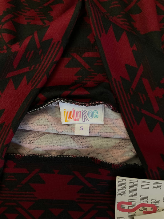LULAROE RED BLACK SKIRT SZ S