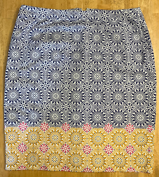 BODEN BLUE/YELLOW/PINK SKIRT SZ 16