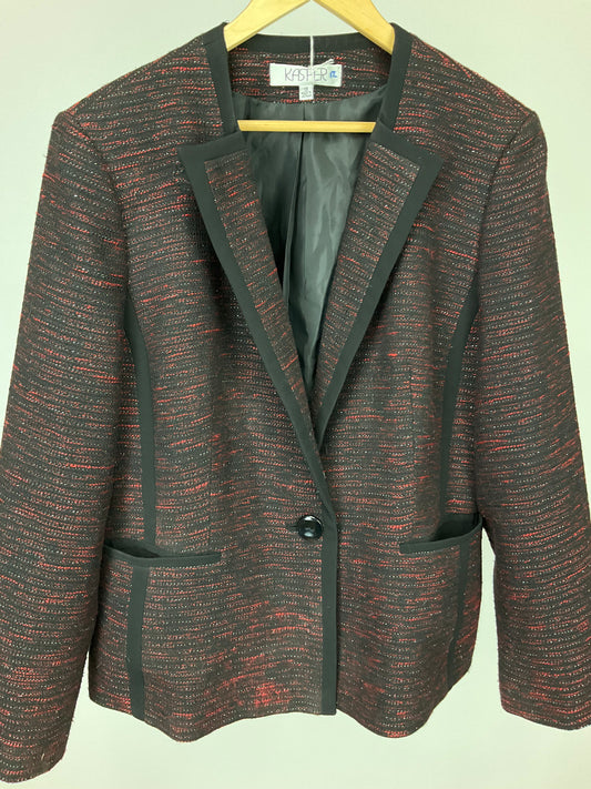 KASPER RED/BLACK BLAZER SZ 18