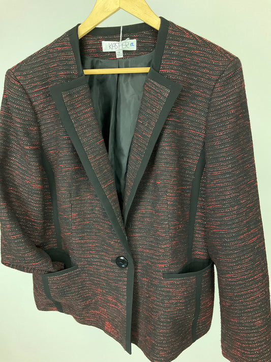 KASPER RED/BLACK BLAZER SZ 18