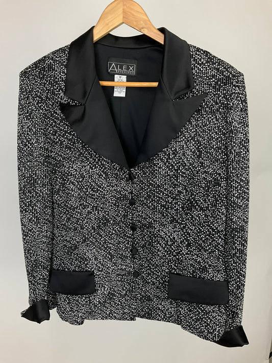 ALEX EVENING BLACK/SILVER BLAZER SZ 18