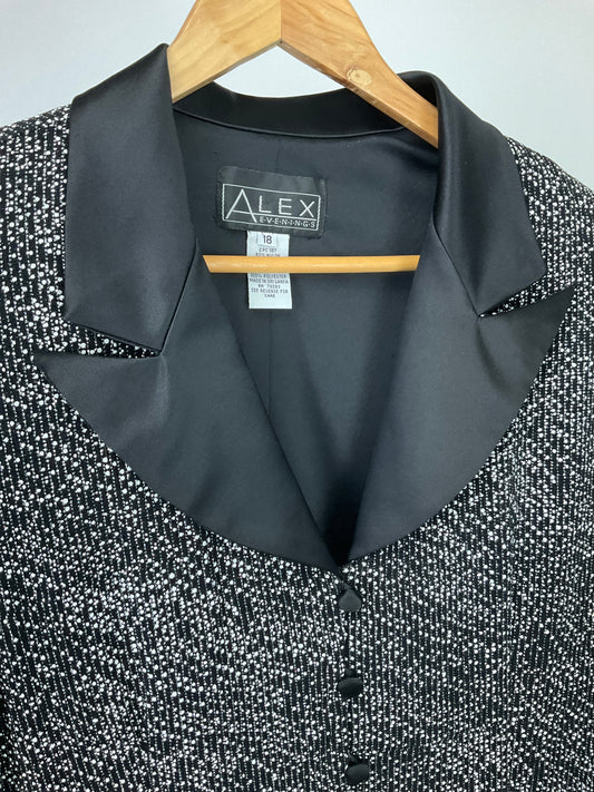 ALEX EVENING BLACK/SILVER BLAZER SZ 18