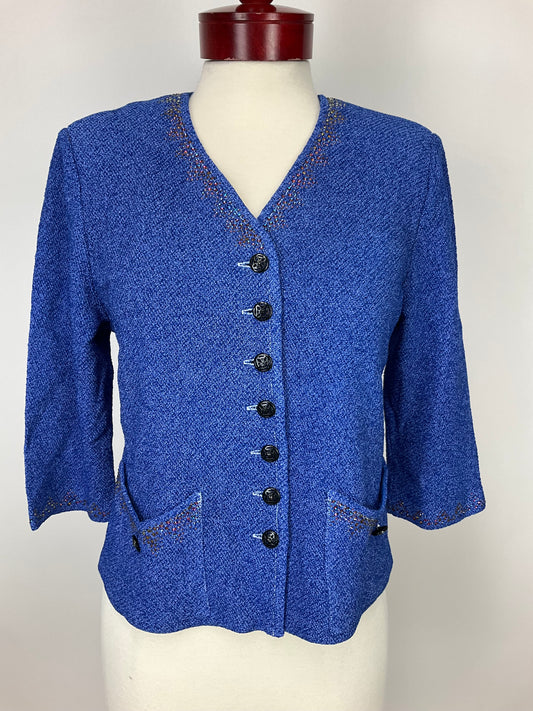 ST JOHN  COLLECTION BLUE BLAZER SZ 12