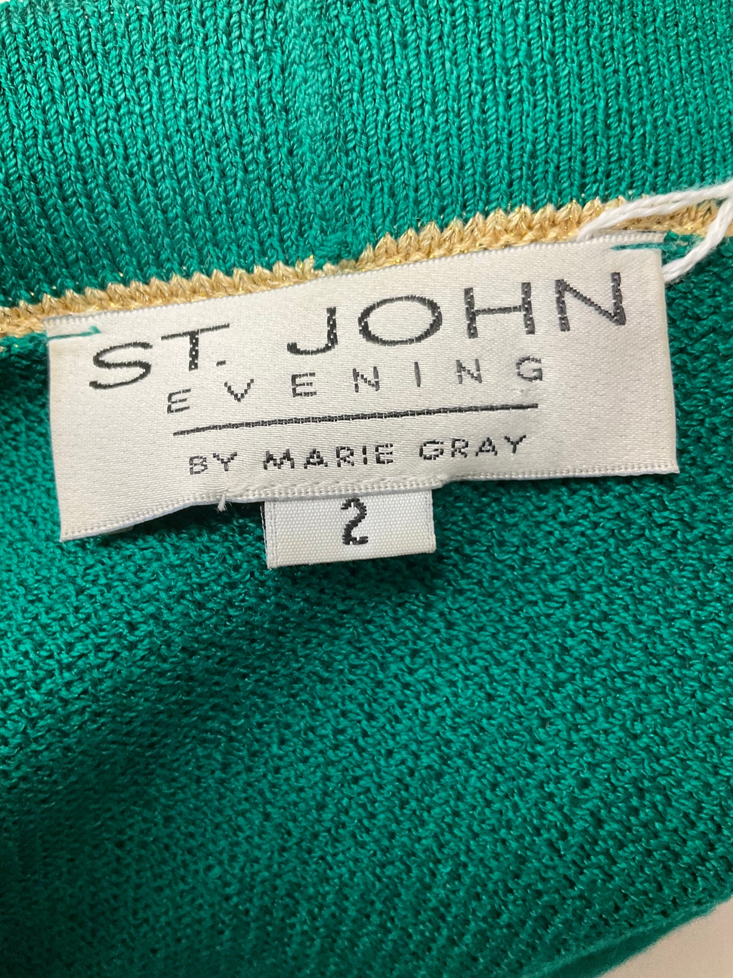 ST JOHN EVENING GREEN BLAZER SZ 2
