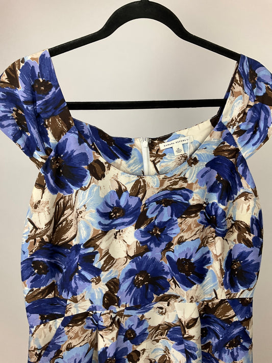BANANA REPUBLIC BLUE/WHITE/BROWN DRESS SZ 14