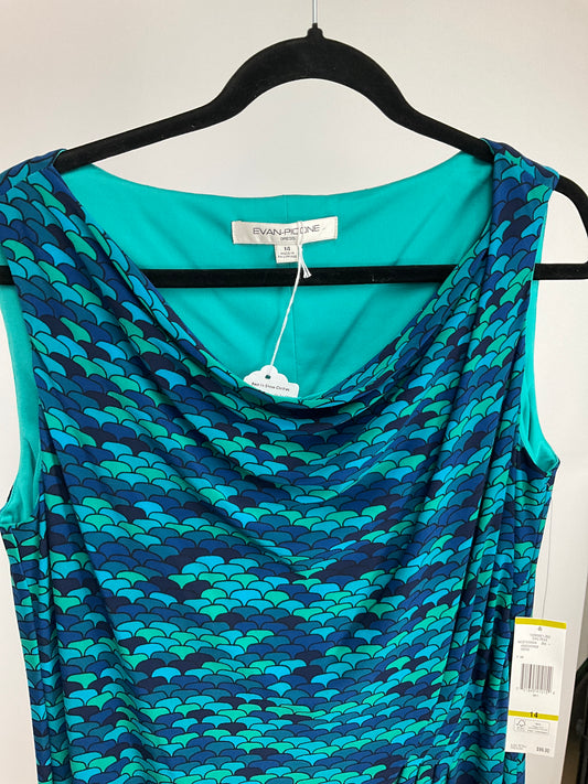 EVAN-PICONE GREEN/BLUE DRESS SZ 14