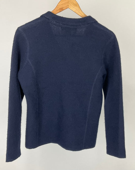 HERMIT GEIST BLUE KNIT BLAZER SZ S