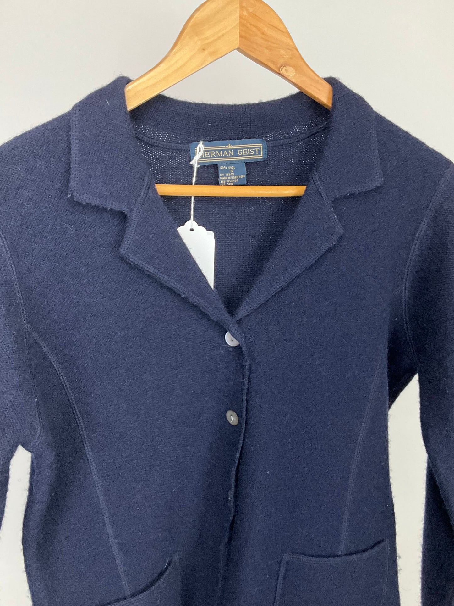 HERMIT GEIST BLUE KNIT BLAZER SZ S