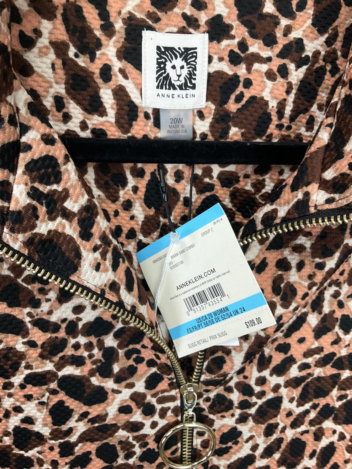 ANNE KLEIN BROWN SPOTTED DRESS SZ 20W