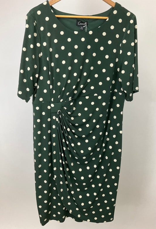 CONNECTED APPAREL GREEN CREAM DRESS SZ 18W
