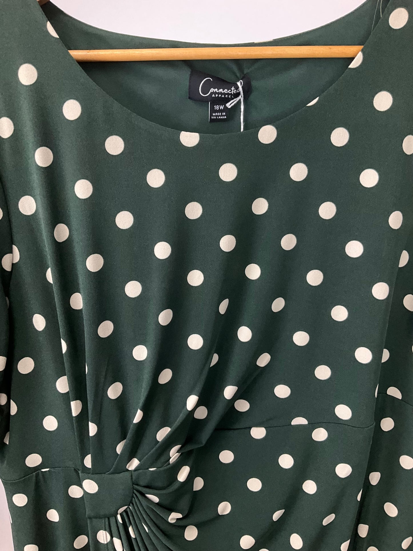 CONNECTED APPAREL GREEN CREAM DRESS SZ 18W