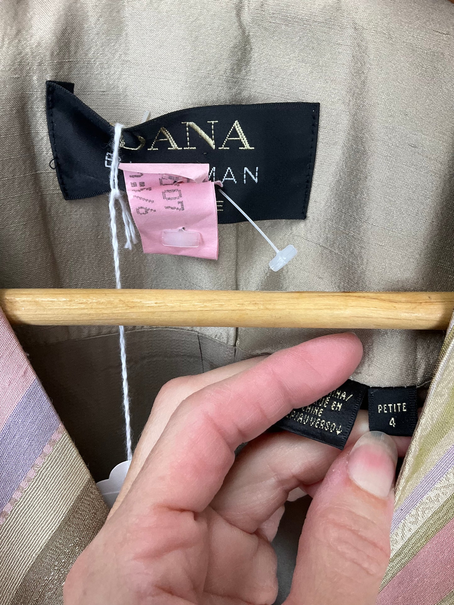 DANA BUCHMAN PINK/GREEN SKIRT SUIT SZ 2/4