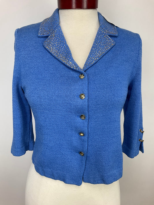 ST JOHN COLLECTION BLUE BLAZER SZ 2