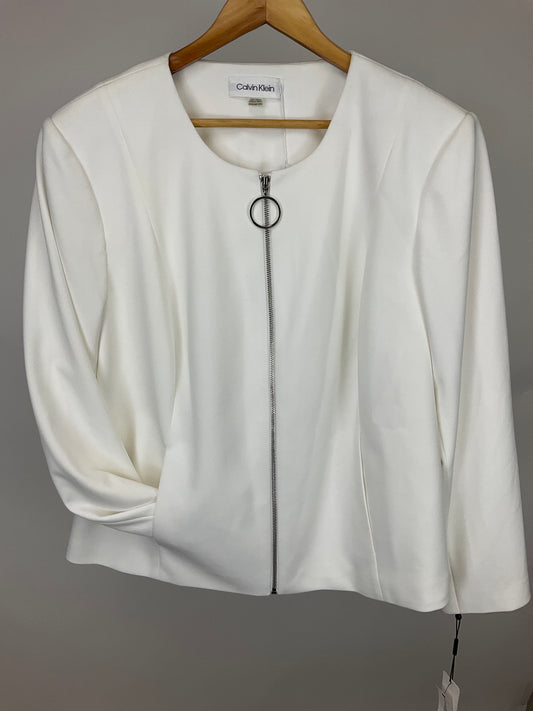 CALVIN KLEIN WHITE BLAZER SZ 22W