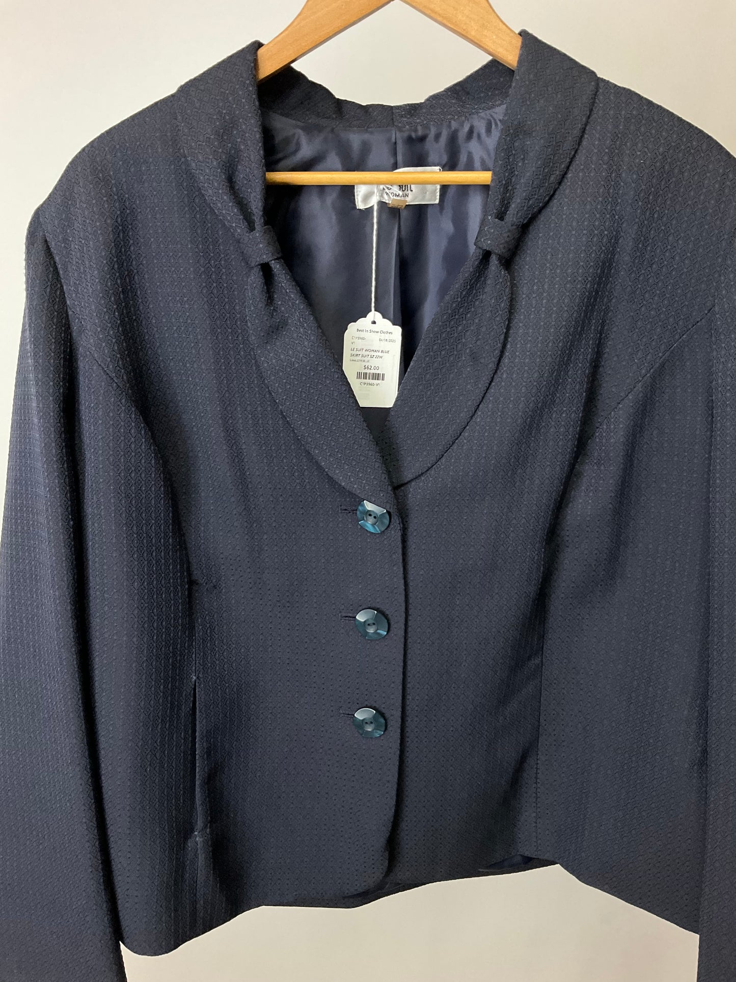 LE SUIT WOMAN BLUE SKIRT SUIT SZ 22W