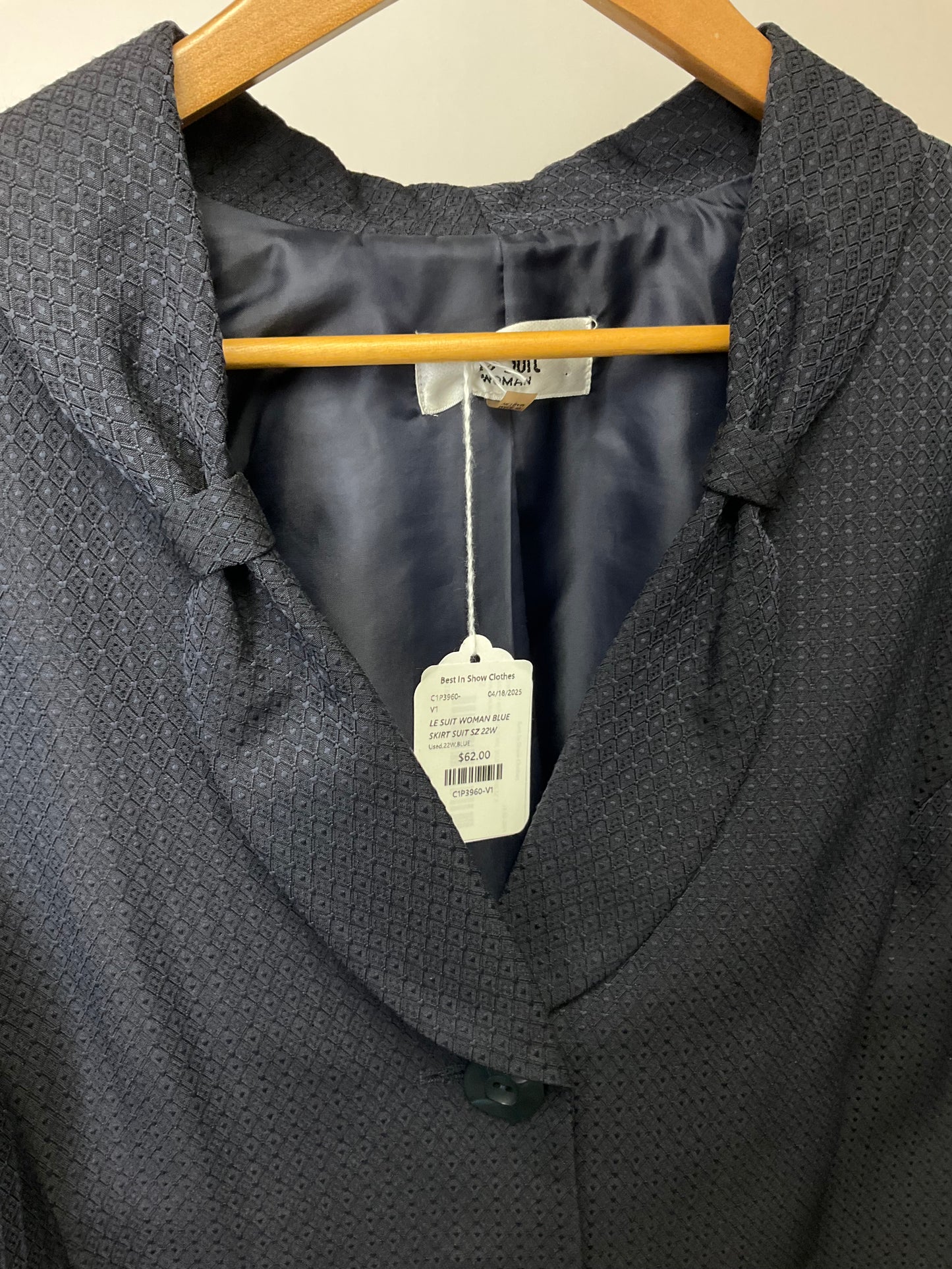 LE SUIT WOMAN BLUE SKIRT SUIT SZ 22W