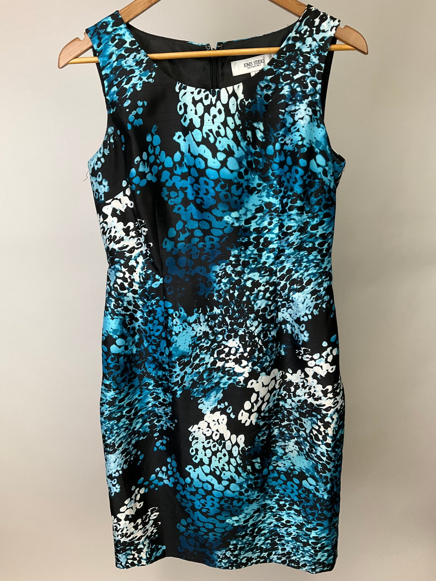 JONES STUDIO BLUE/BLACK DRESS SZ 8
