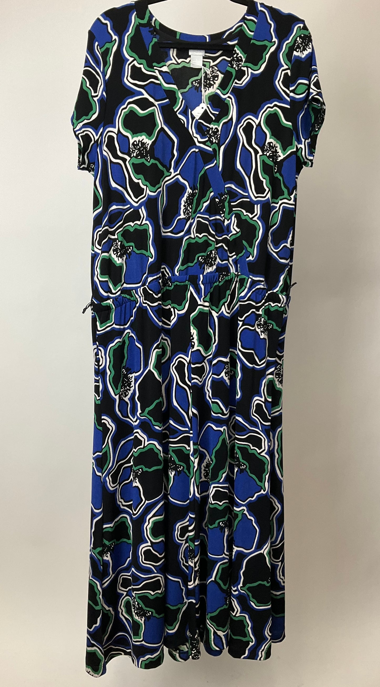 CHICO'S BLUE GREEN DRESS SZ 16