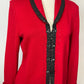 ST JOHN EVENING RED/BLACK SKIRT SUIT SZ 4/6