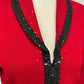 ST JOHN EVENING RED/BLACK SKIRT SUIT SZ 4/6