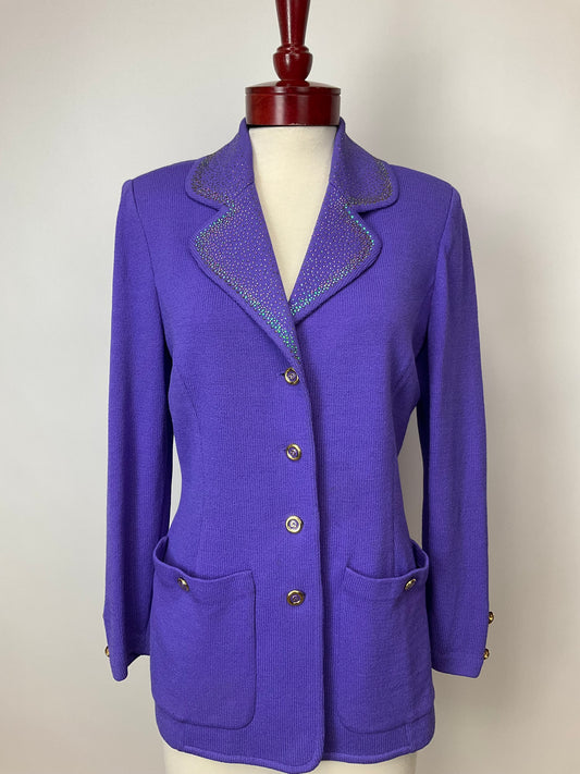 ST JOHN COLLECTION PURPLE BLAZER SZ 10