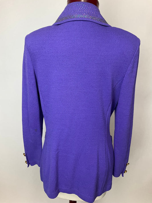 ST JOHN COLLECTION PURPLE BLAZER SZ 10