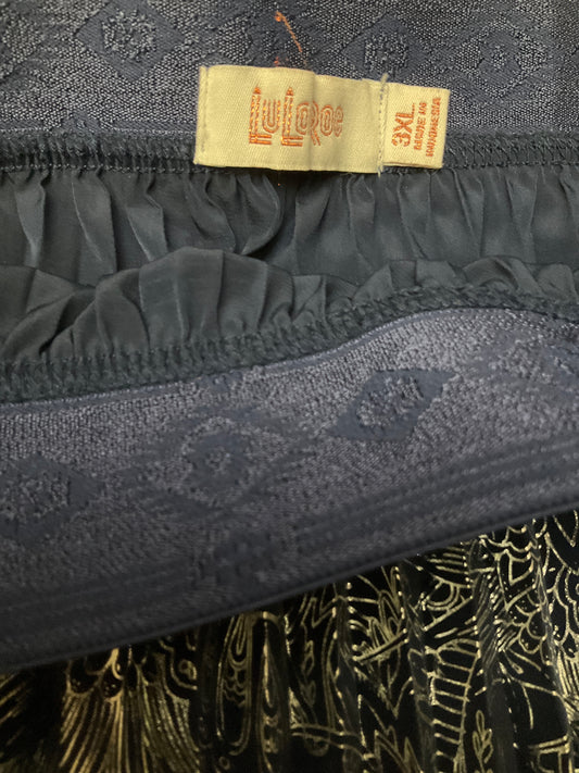 LULAROE BLUE SILVER SKIRT SZ 16-18