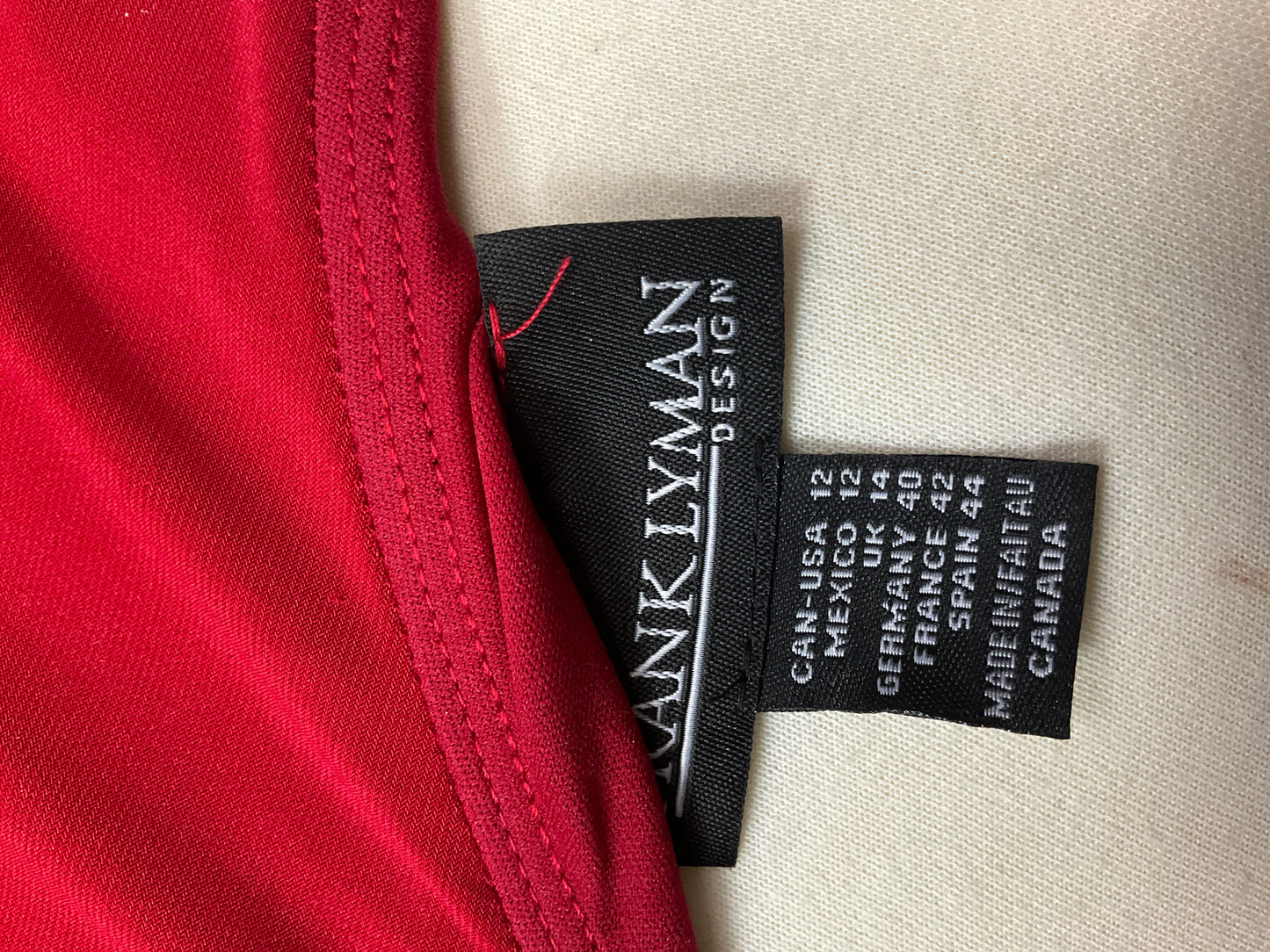 FRANK LYMAN RED DRESS SZ 12