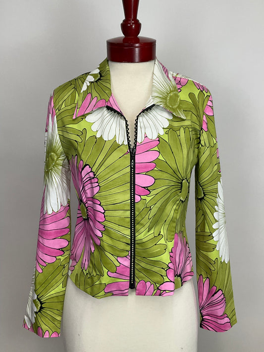 JOSEPH RIBKOFF PINK/GREEN JACKET SZ 10