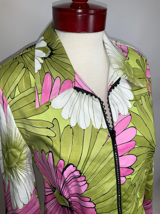 JOSEPH RIBKOFF PINK/GREEN JACKET SZ 10