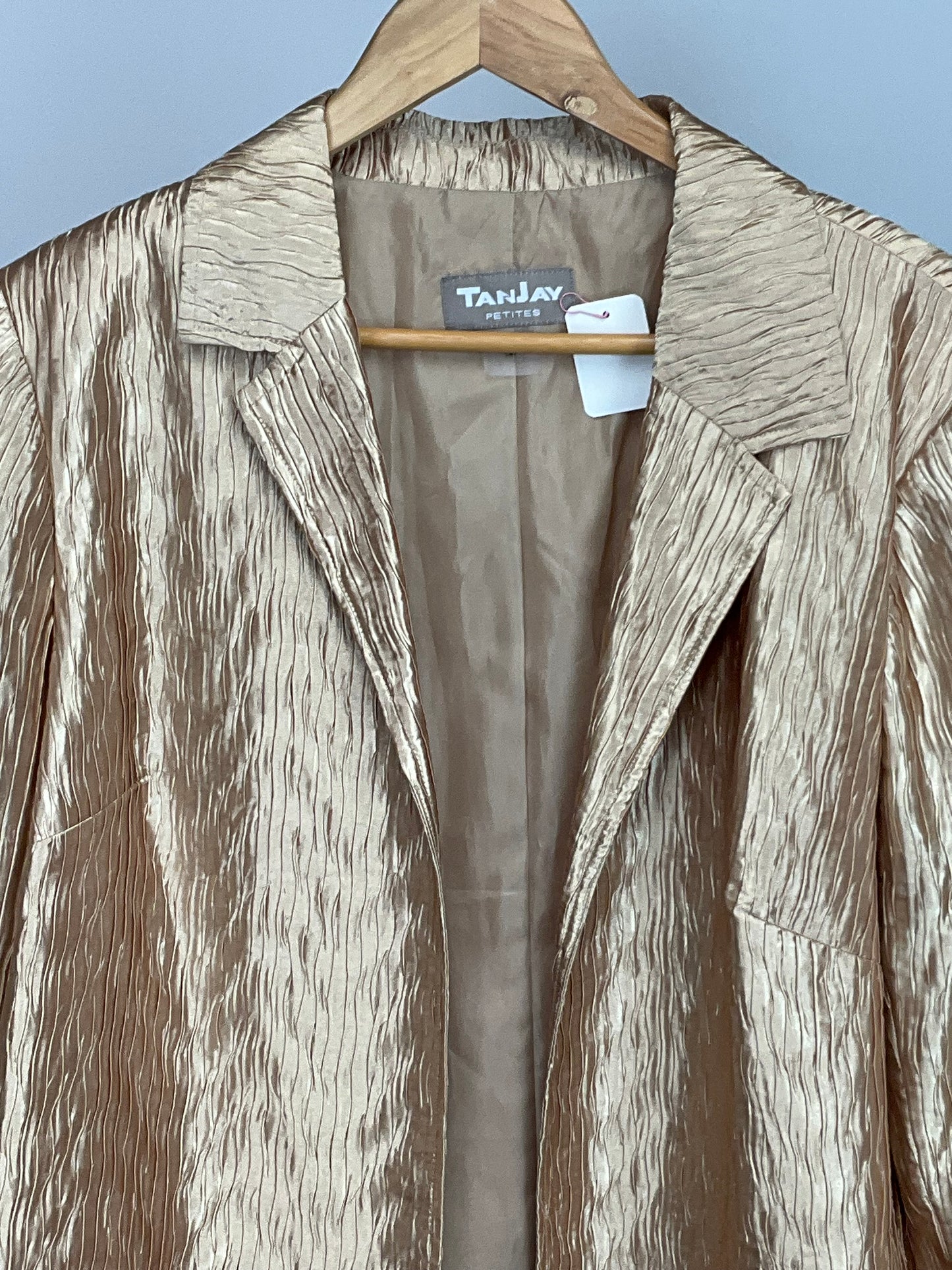 TAN JAY GOLD BLAZER SZ 14P