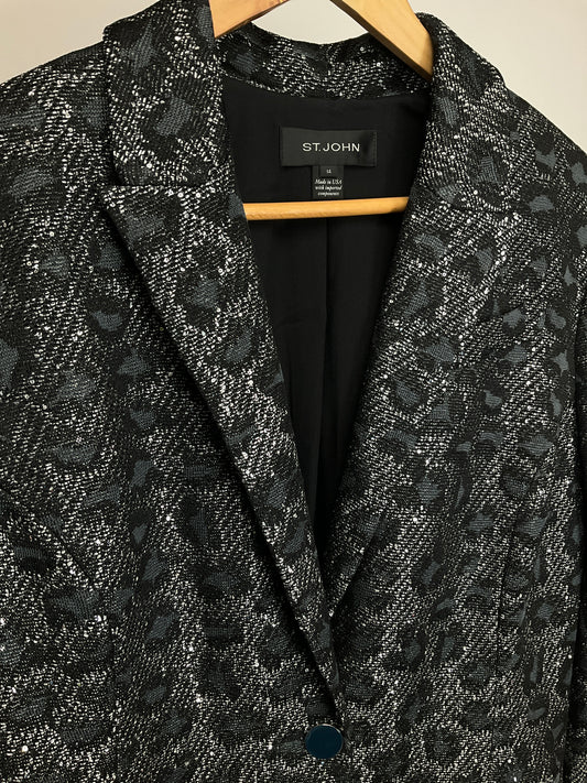 ST JOHN BLACK/SILVER BLAZER SZ 14