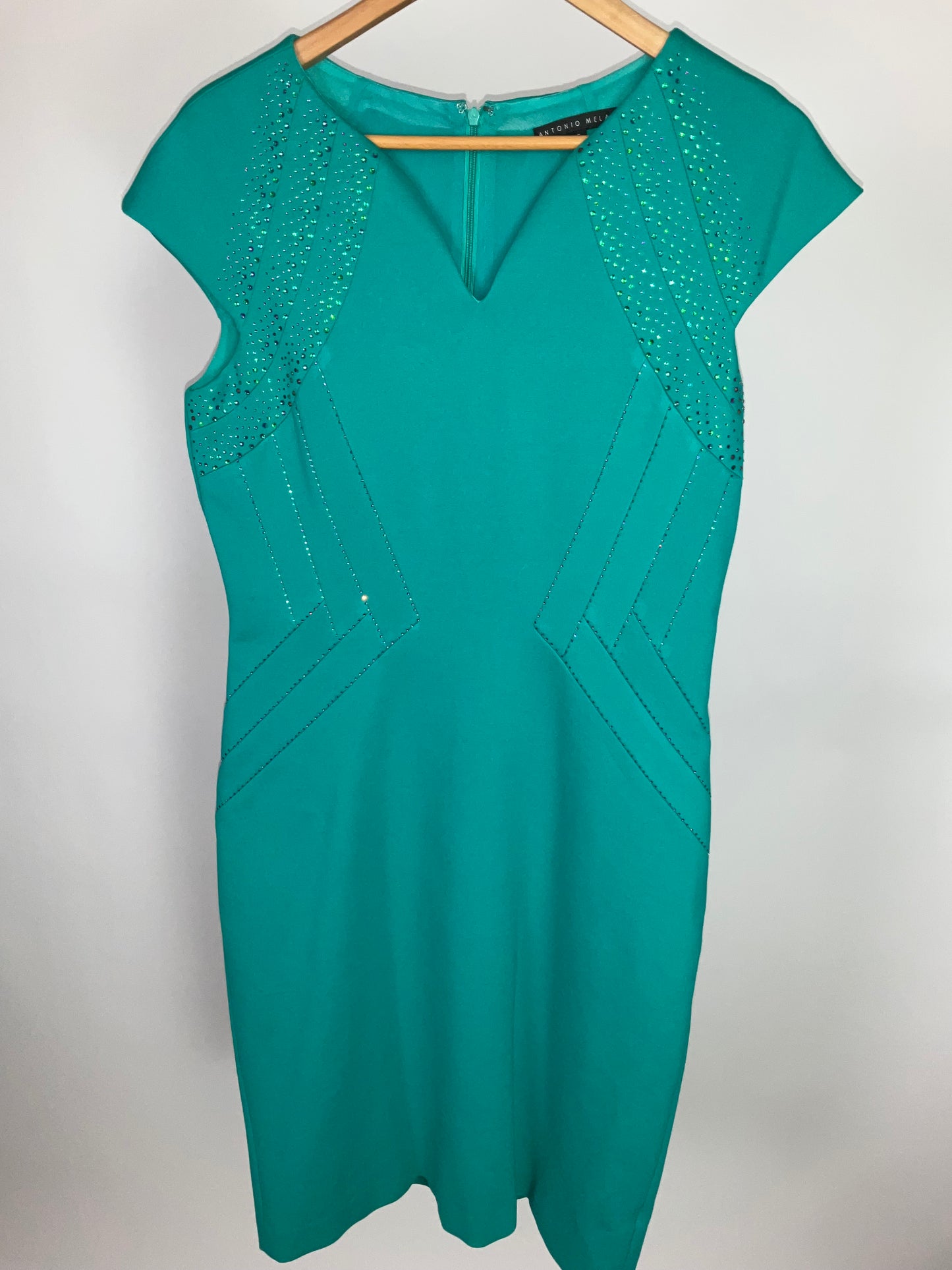 ANTONIO MELANI TEAL DRESS SZ 6
