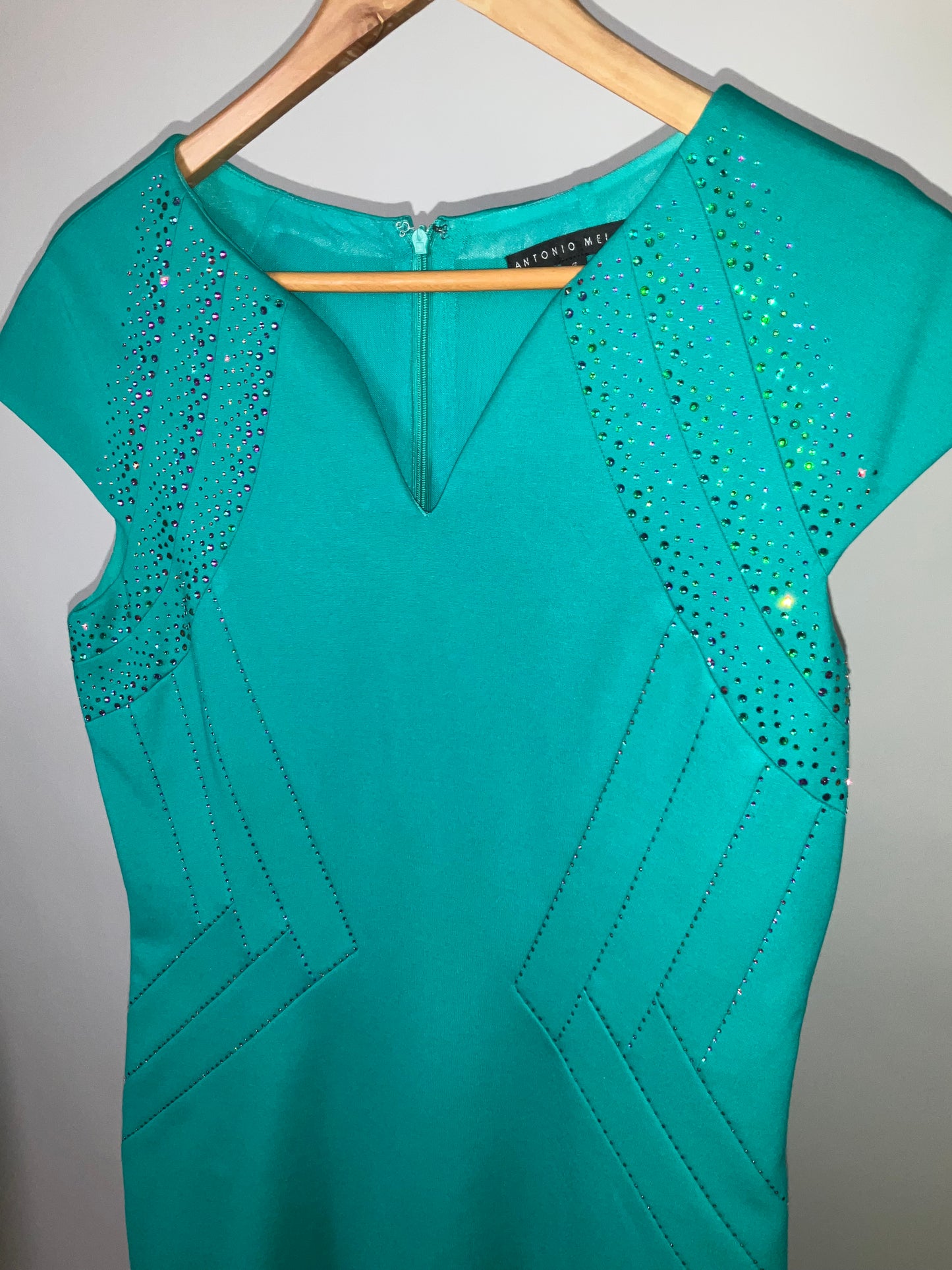 ANTONIO MELANI TEAL DRESS SZ 6
