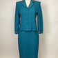 ST JOHN COLLECTION TEAL SKIRT SUIT SZ 6