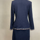 ST JOHN COLLECTION NAVY BLUE SKIRT SUIT SZ 4