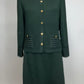 ST JOHN COLLECTION HUNTER GREEN SKIRT SUIT SZ 10