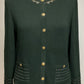 ST JOHN COLLECTION HUNTER GREEN SKIRT SUIT SZ 10