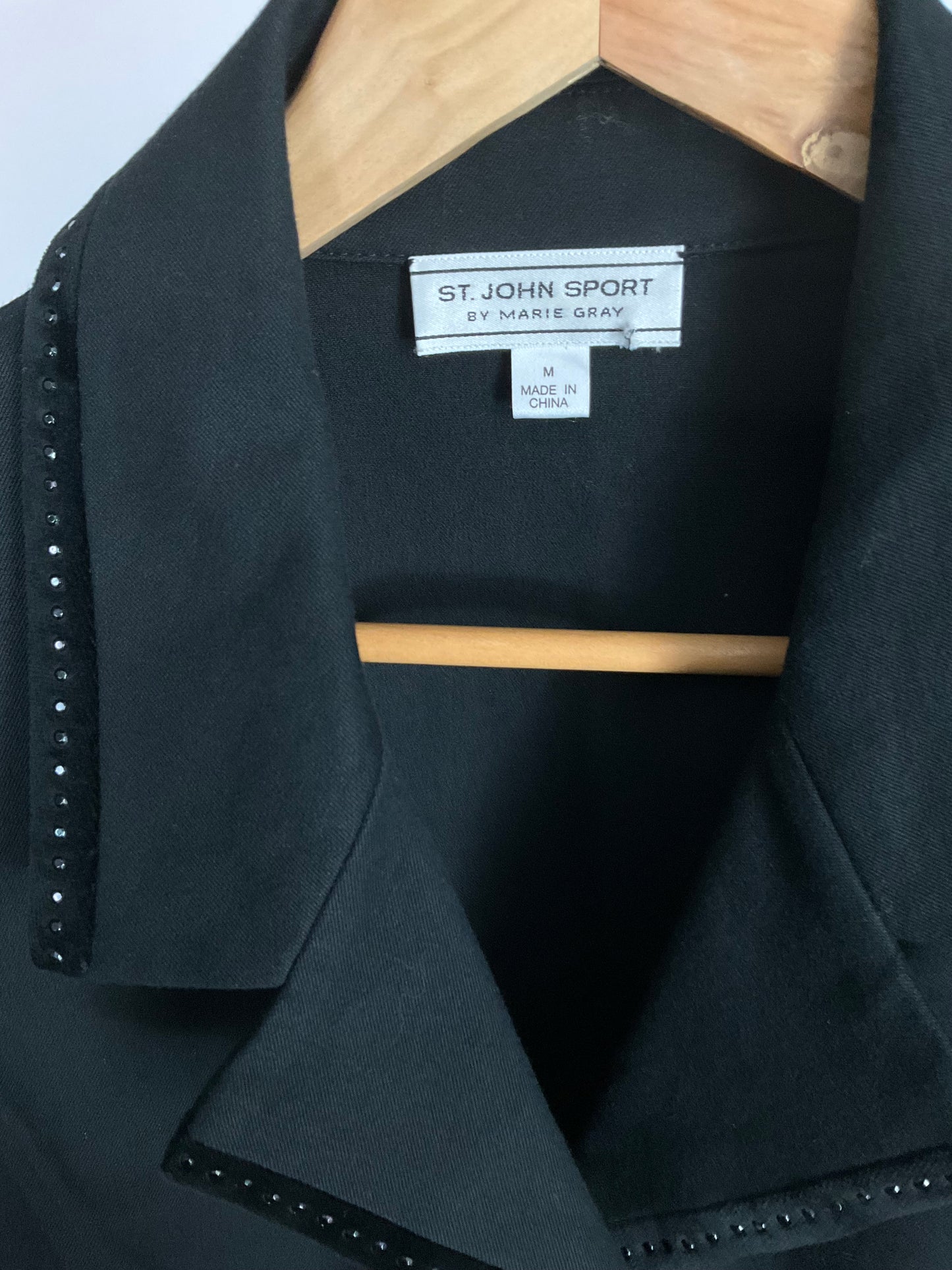 ST JOHN SPORT BLACK BLAZER SZ M