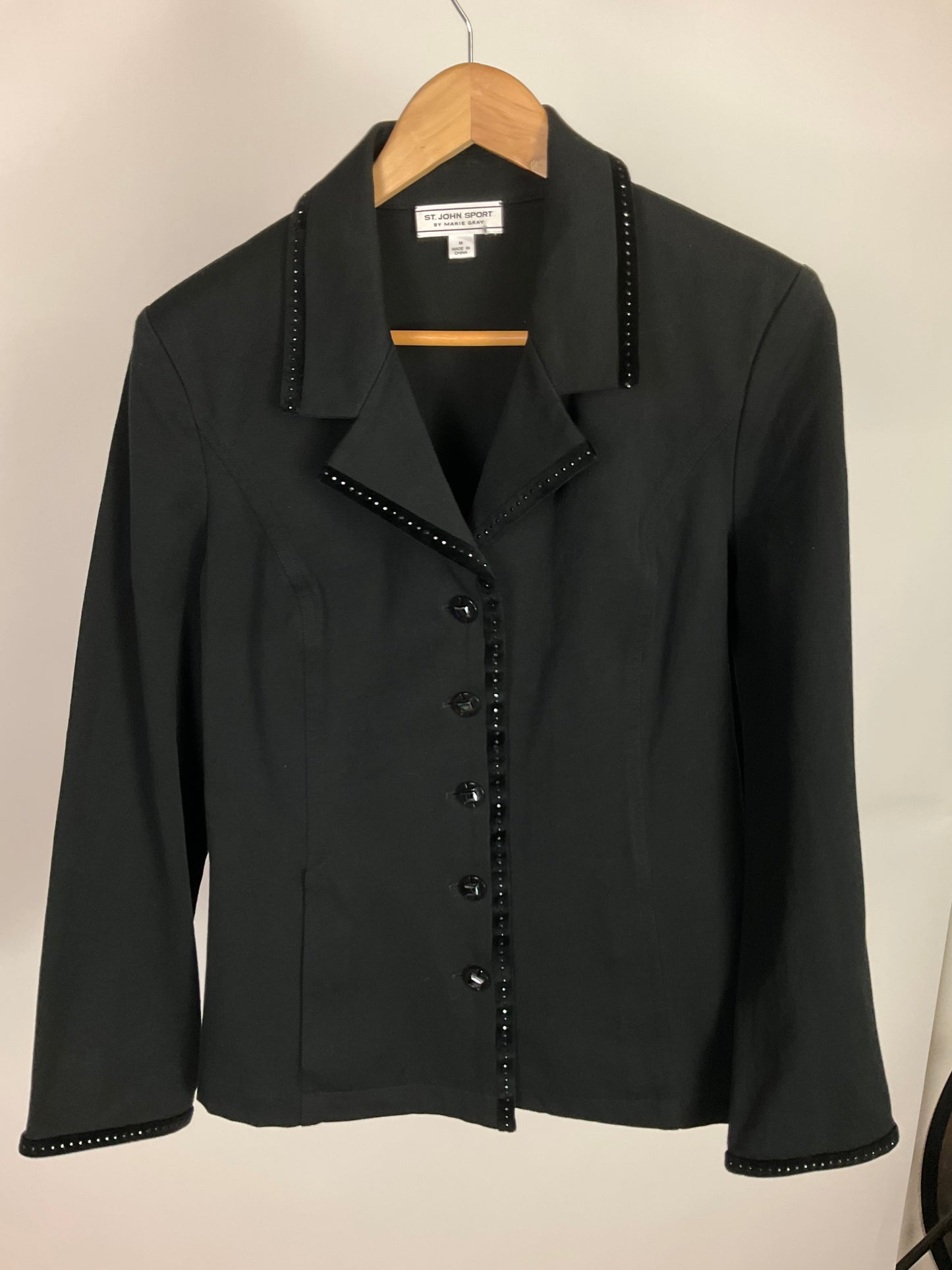 ST JOHN SPORT BLACK BLAZER SZ M