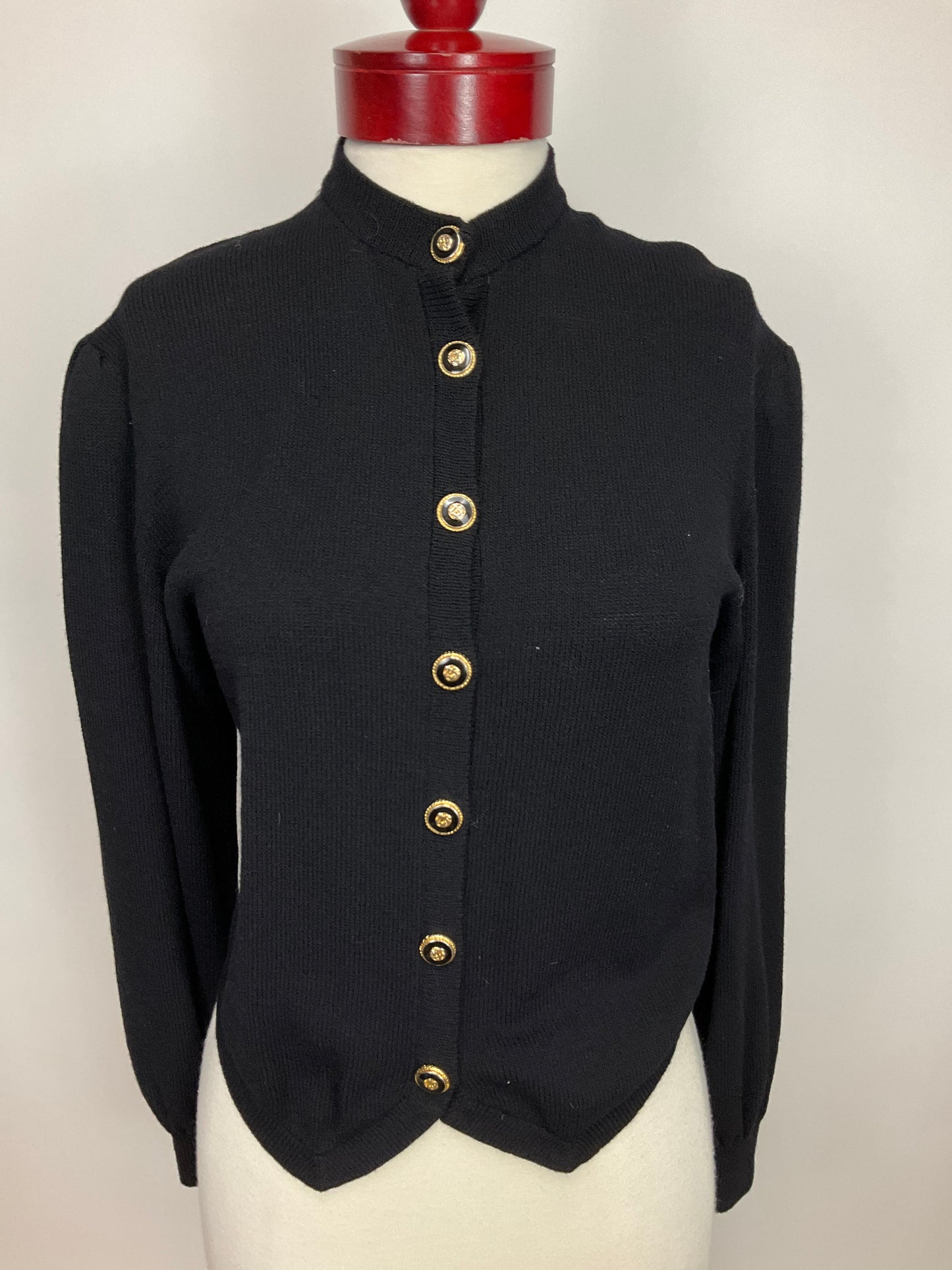 ST JOHN BY MARIE GRAY BLACK CARDIGAN SZ 14