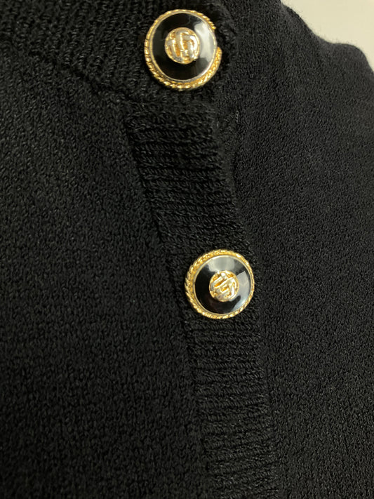 ST JOHN BY MARIE GRAY BLACK CARDIGAN SZ 14