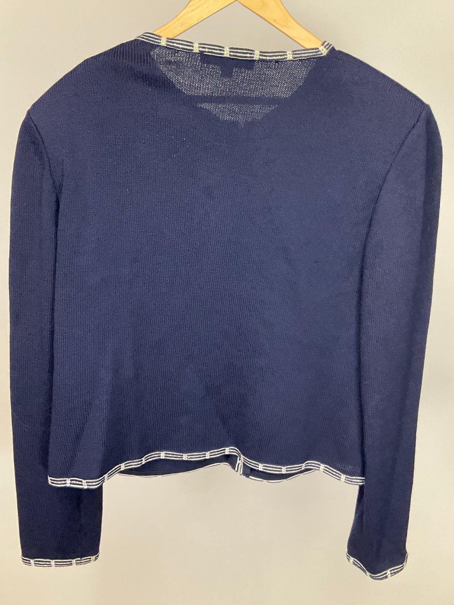 ST JOHN BASICS BLUE SKIRT SUIT SZ 14