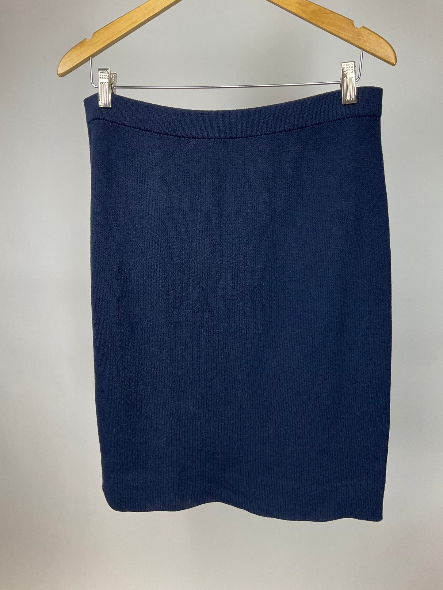 ST JOHN BASICS BLUE SKIRT SUIT SZ 14
