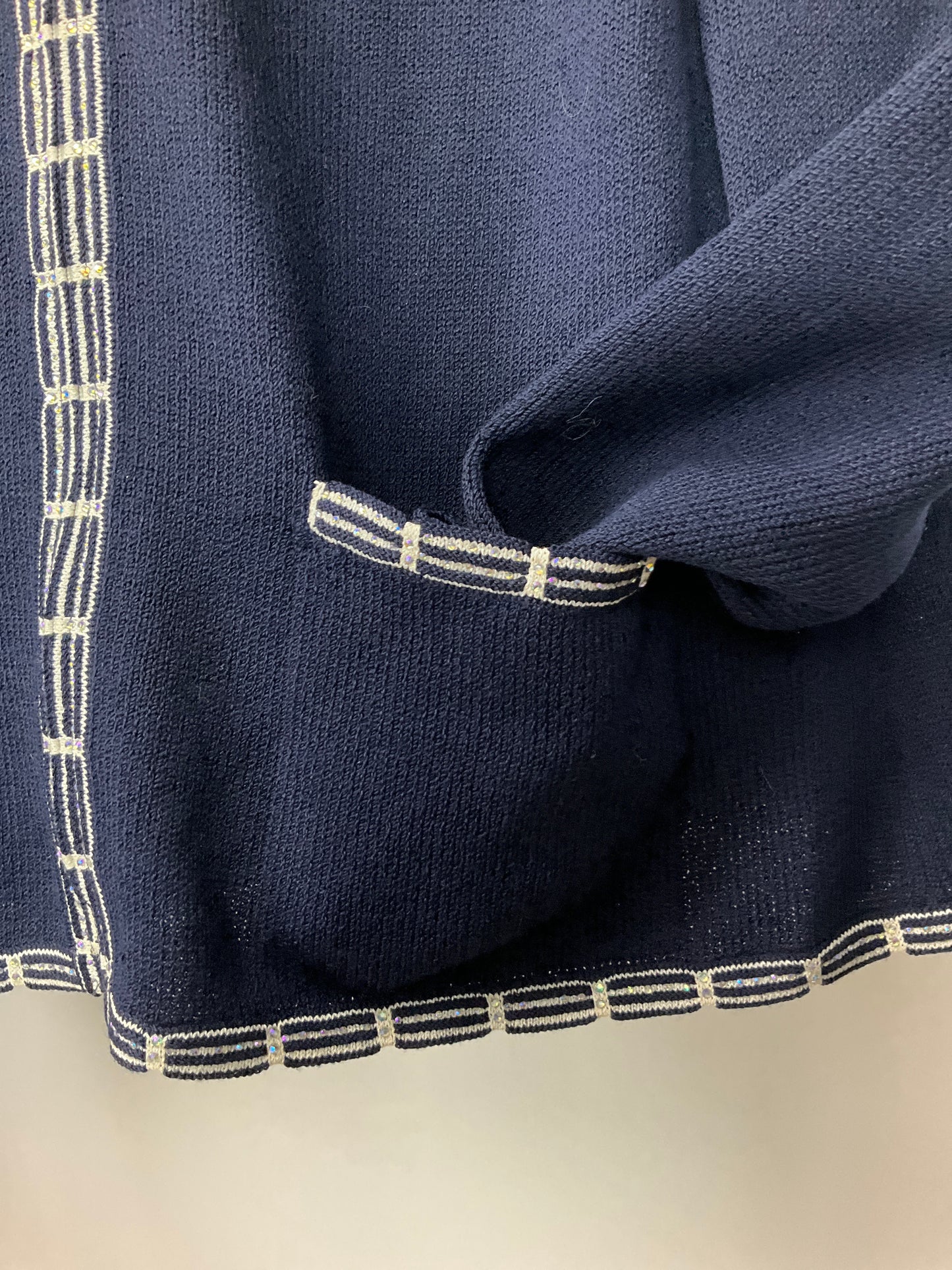 ST JOHN BASICS BLUE SKIRT SUIT SZ 14