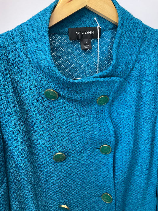 ST JOHN BLACK LABEL TEAL BLAZER SZ 8