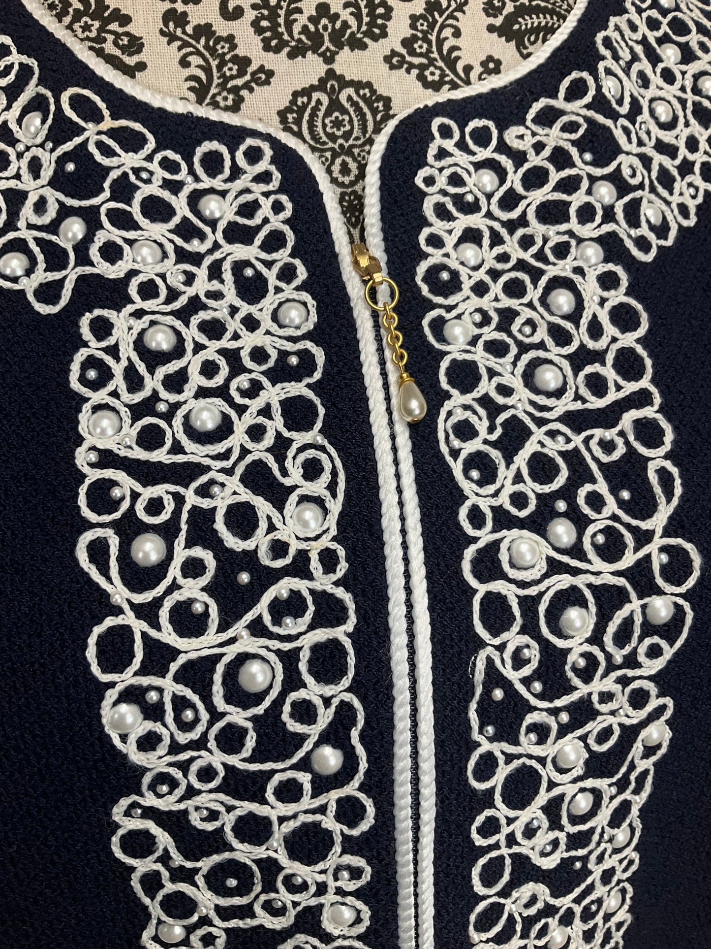 ST JOHN COLLECTION NAVY BLUE SKIRT SUIT SZ 10