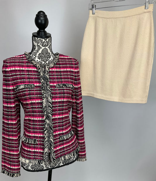 ST JOHN COLLECTION /SPORT PINK SKIRT SUIT 4/6